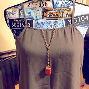 Orange & Gold Tone Statement Locket